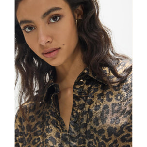 Camicia oversize in tessuto pregiato