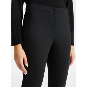 Elena Mirò - Pantalones slim fit de punto milano - Negro