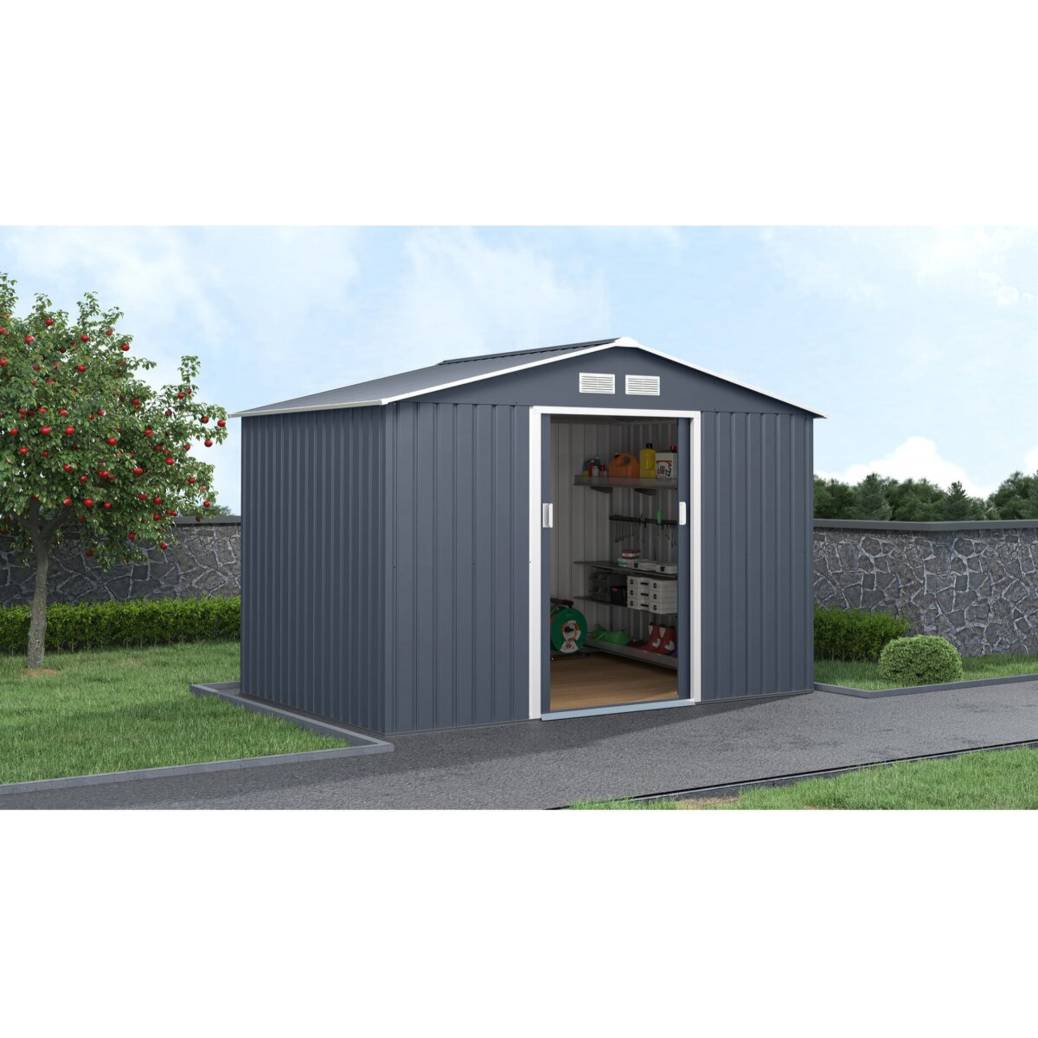 Abri de jardin métal "Vegas II" - 5,29 m2 - Gris