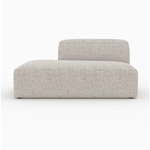 Méridienne dossier à droite pour canapé modulable en tissu beige - Hestia