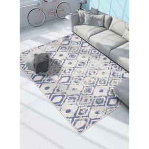 Tapis d'extérieur Reversible Culu bleu et blanc
