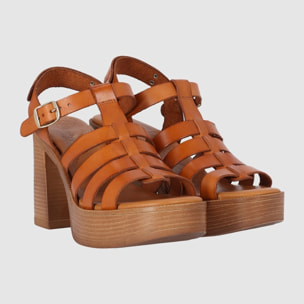 Sandalias de Piel - Cuero - Tacón: 9 cm