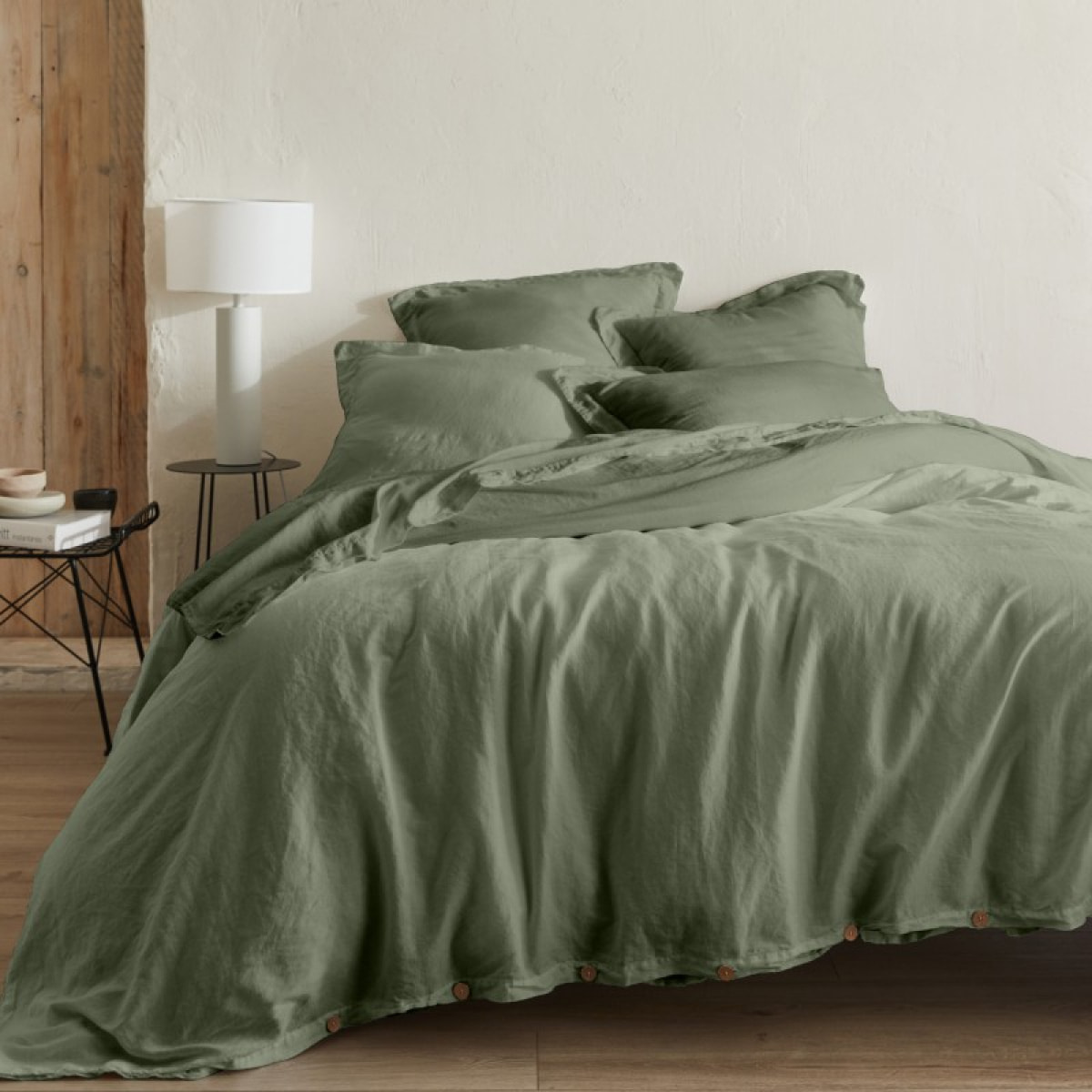 Taie Organic - 50% Chanvre 50% Coton Bio - Volant plat de 5 cm + rabat