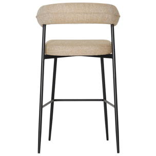 Lot de 2 tabourets de bar en tissu jaune chiné THEA