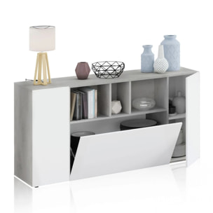 Aparador Coup Blanco Artik (Blanco Mate) - Gris Cemento