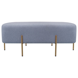 Pouf poggiapiedi rettangolare in tessuto grigio scuro - Kate