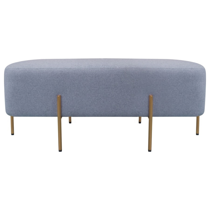 Pouf poggiapiedi rettangolare in tessuto grigio scuro - Kate