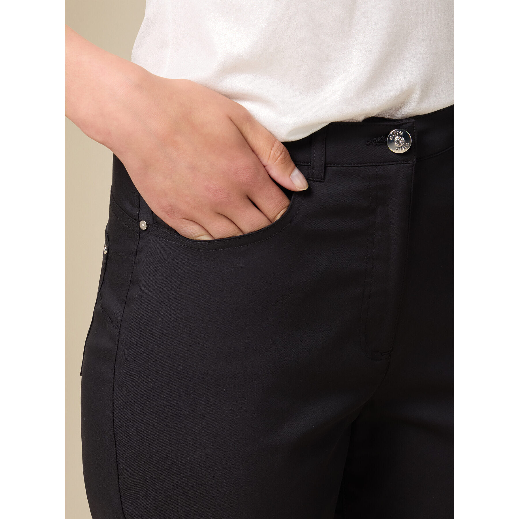 Oltre - Pantaloni misto cotone - Nero