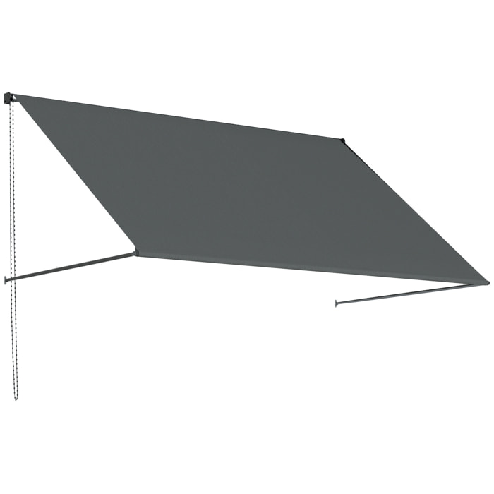 Store banne manuel inclinaison réglable acier alu. dim. 195L x 120l (avancée) cm polyester imperméabilisé anti-UV gris