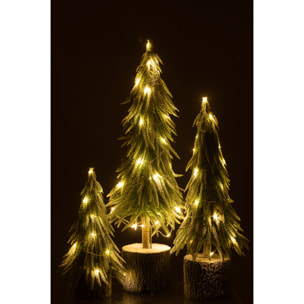 J-Line décoration sapin de Noël - neige artificiel - vert - large - LED