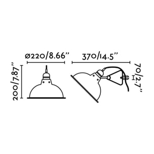 PEPPER Lampe avec pince noire