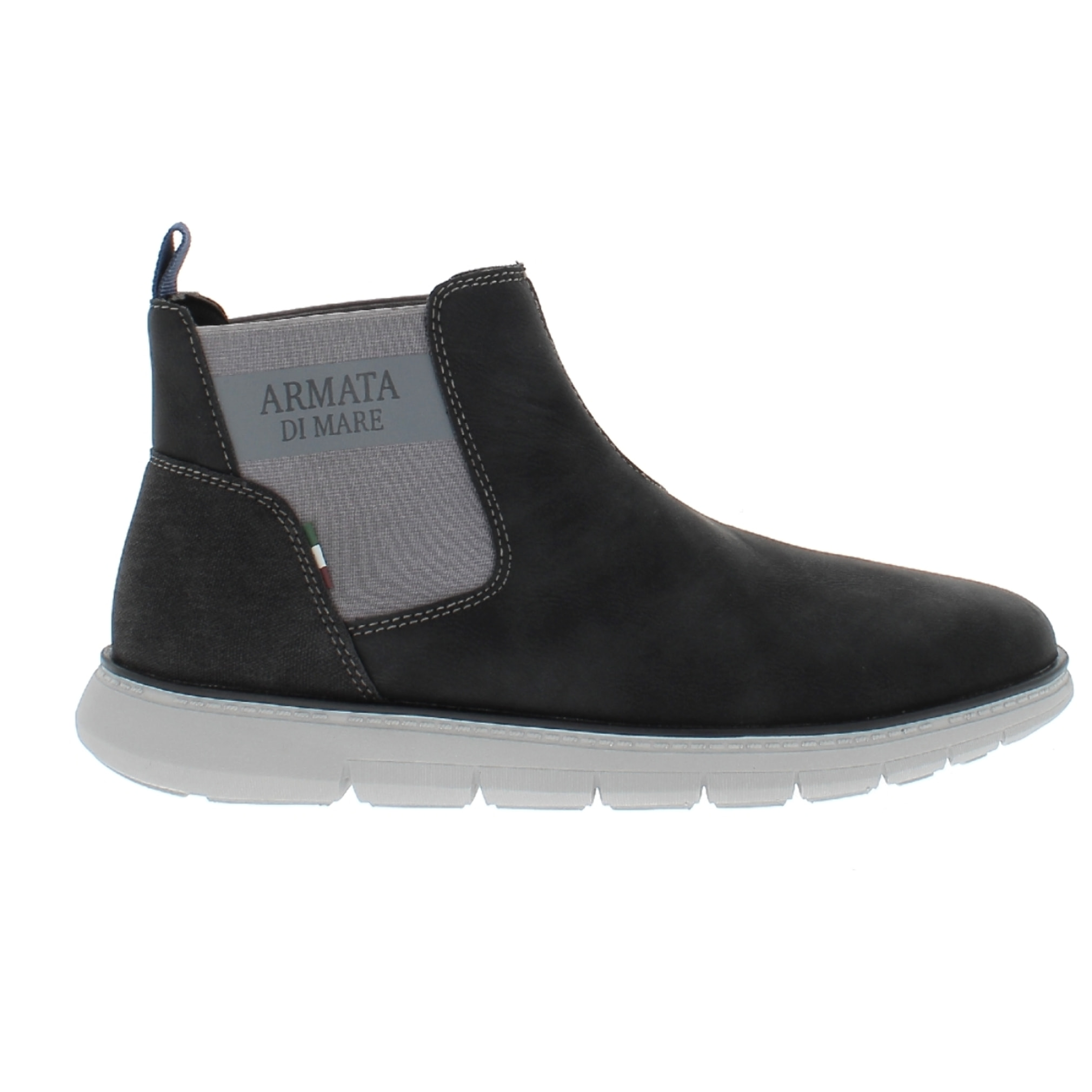 Armata di Mare Scarpe Uomo Stivaletti Chelsea Boots con Soletta Rimovibile in Memory Foam AMU W24L634 Black Grey