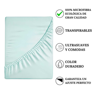 Icehome - Sábana Bajera Lisa - 100% Microfibra - Verde Claro