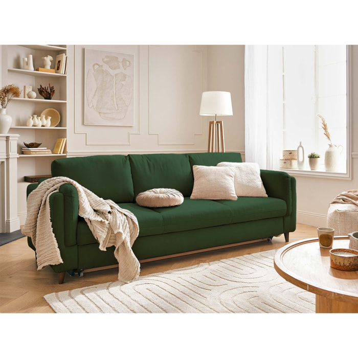Brooke - canapé 3 places - convertible - en velours - Vert