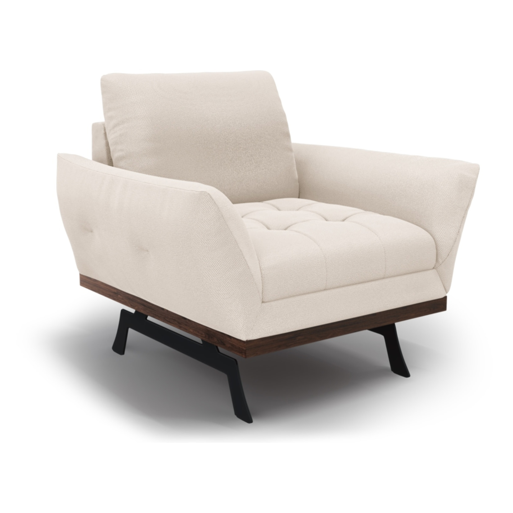 Fauteuil "Olivier" en tissu structurel beige clair