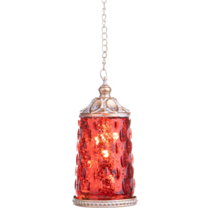 Lanterna con Led - Pezzi 2 - Colore Rosso - 7x13,5Hx7cm - Bianchi Dino