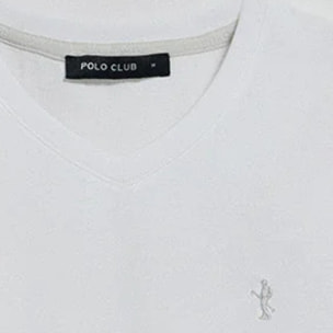 Camiseta blanca de manga corta y cuello de pico con bordado Rigby Best