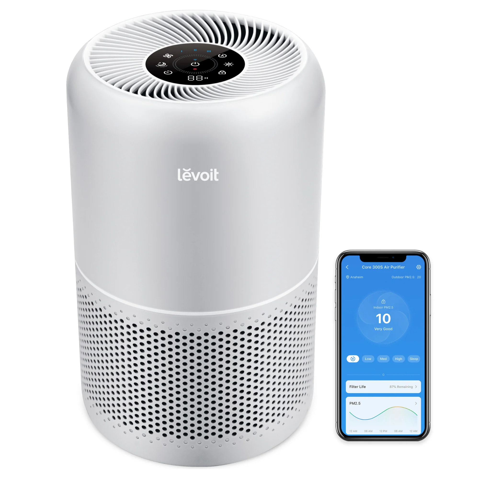 LEVOIT - Purificador de aire  Core 300S Pro Smart True HEPA
