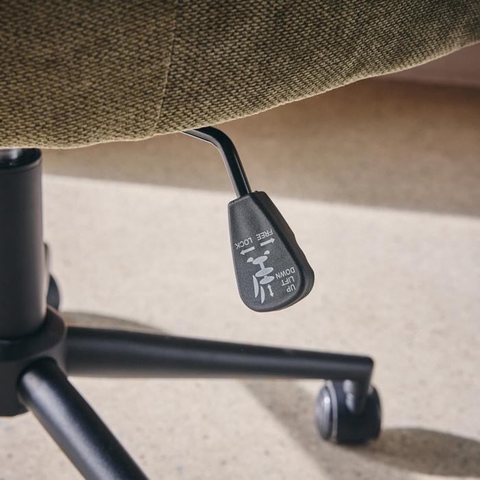 Chaise de bureau à roulettes ajustable métal et tissu  STAN