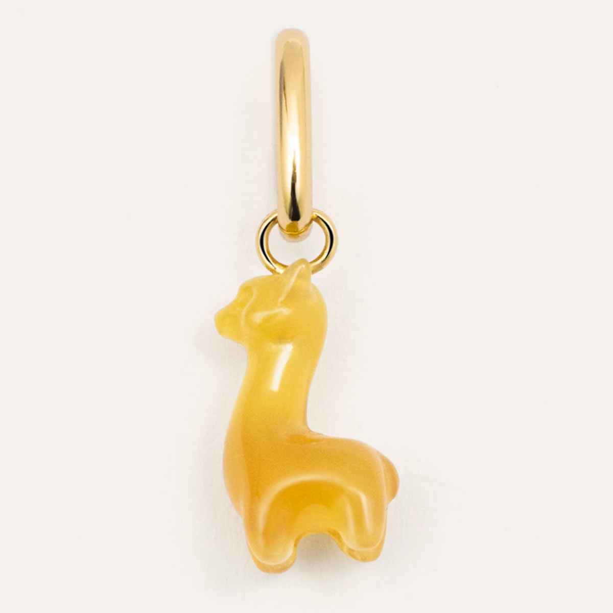 Charm Llama Stone Plata Baño Oro