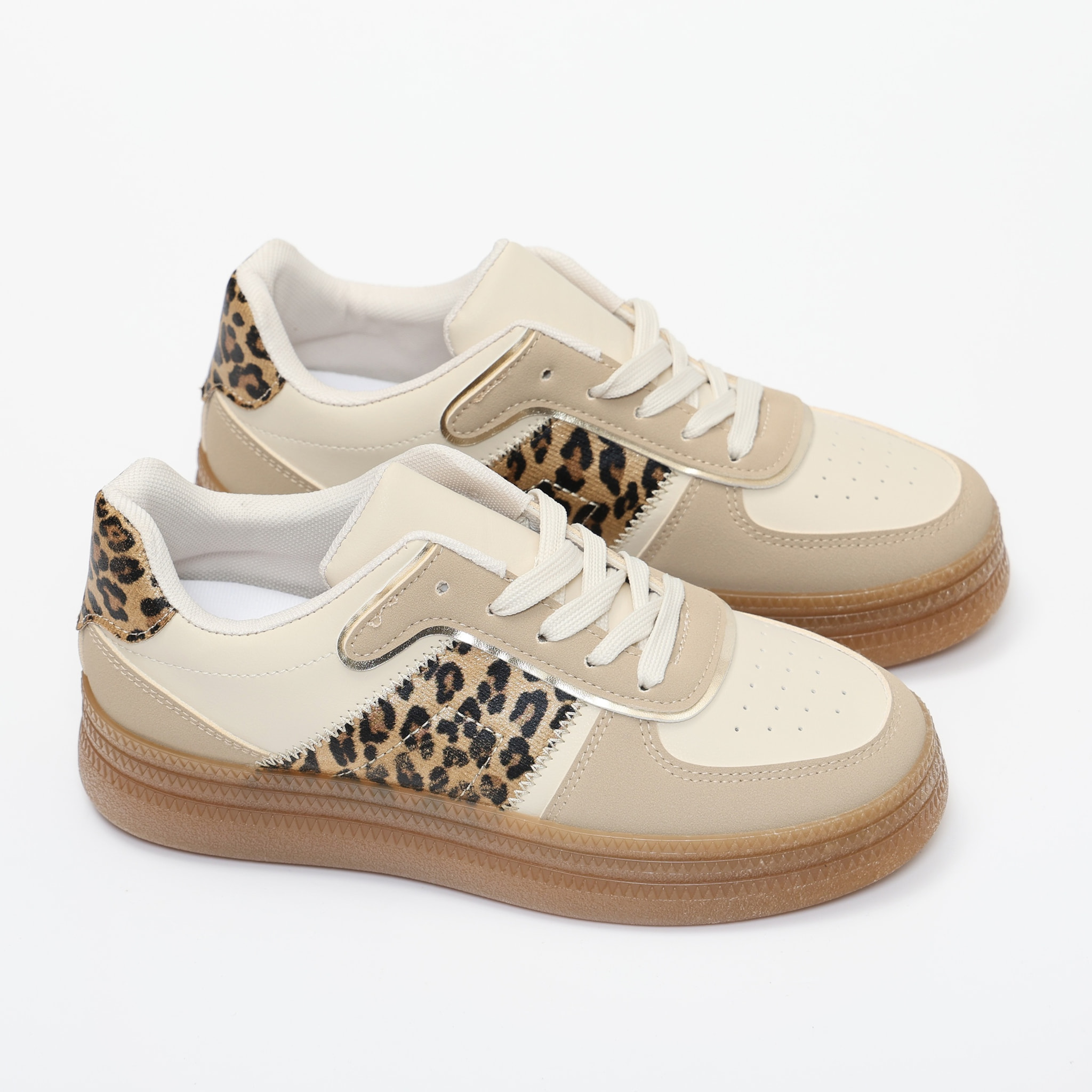 Sneakers in simil pelle multicolore