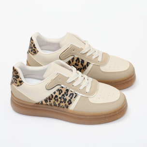 Sneakers in simil pelle multicolore