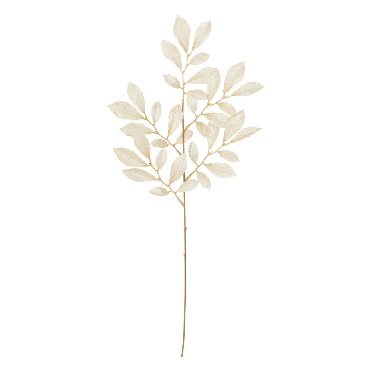 Branche feuille métal beige 75cm