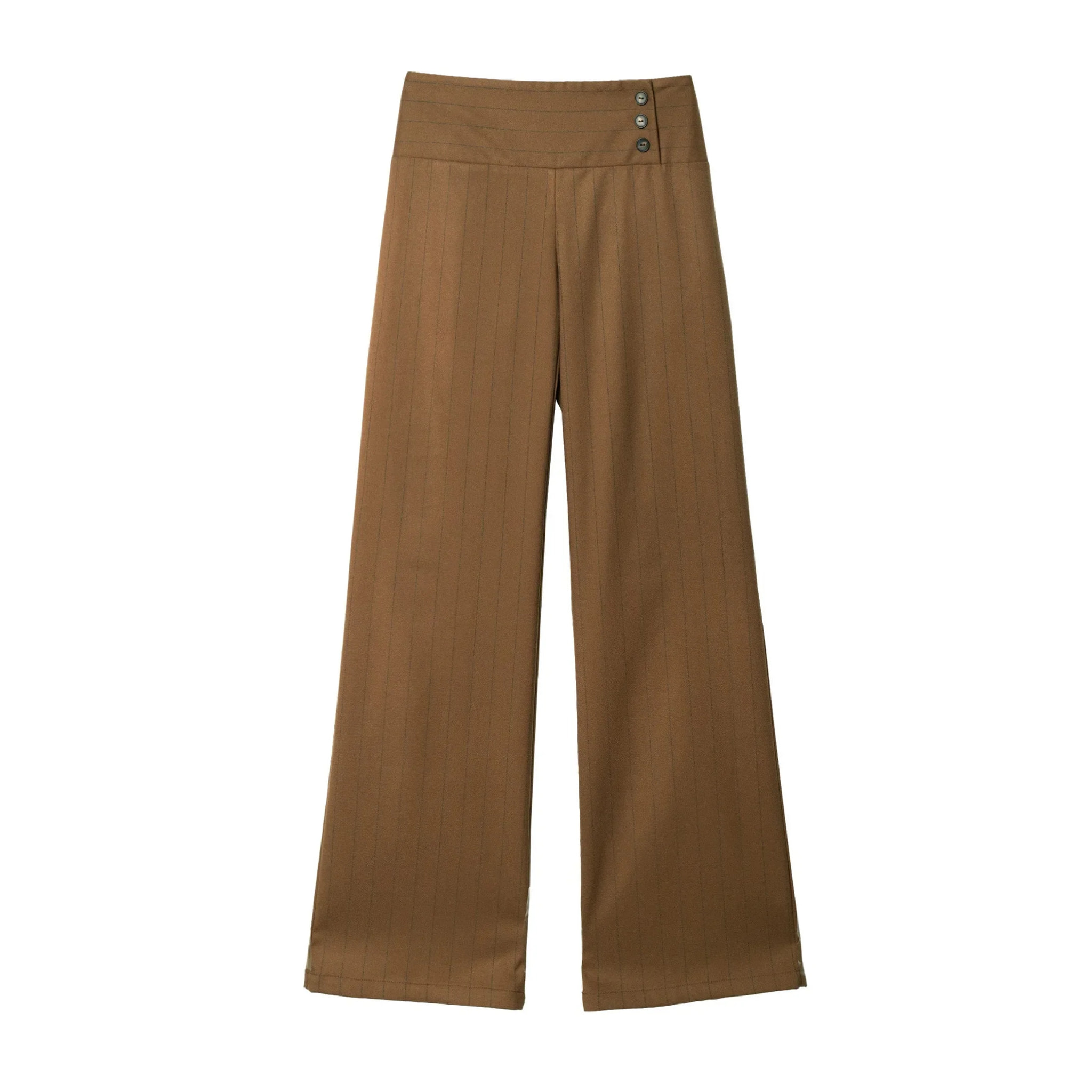 Pantalón largo de mujer recto de rayas
