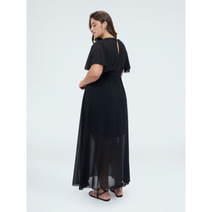 Fiorella Rubino - Vestito Dream in georgette con scollo a V - Nero