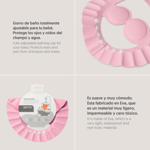 Capa Baño 1X1 Mod Cigueña Oso+Gorro Rosa