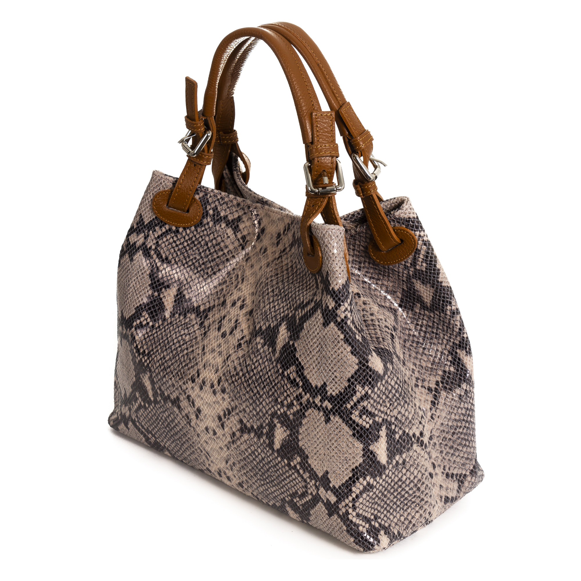 Emanuela Borsa tote Donna.Pelle autentica Camoscio Python Dollaro