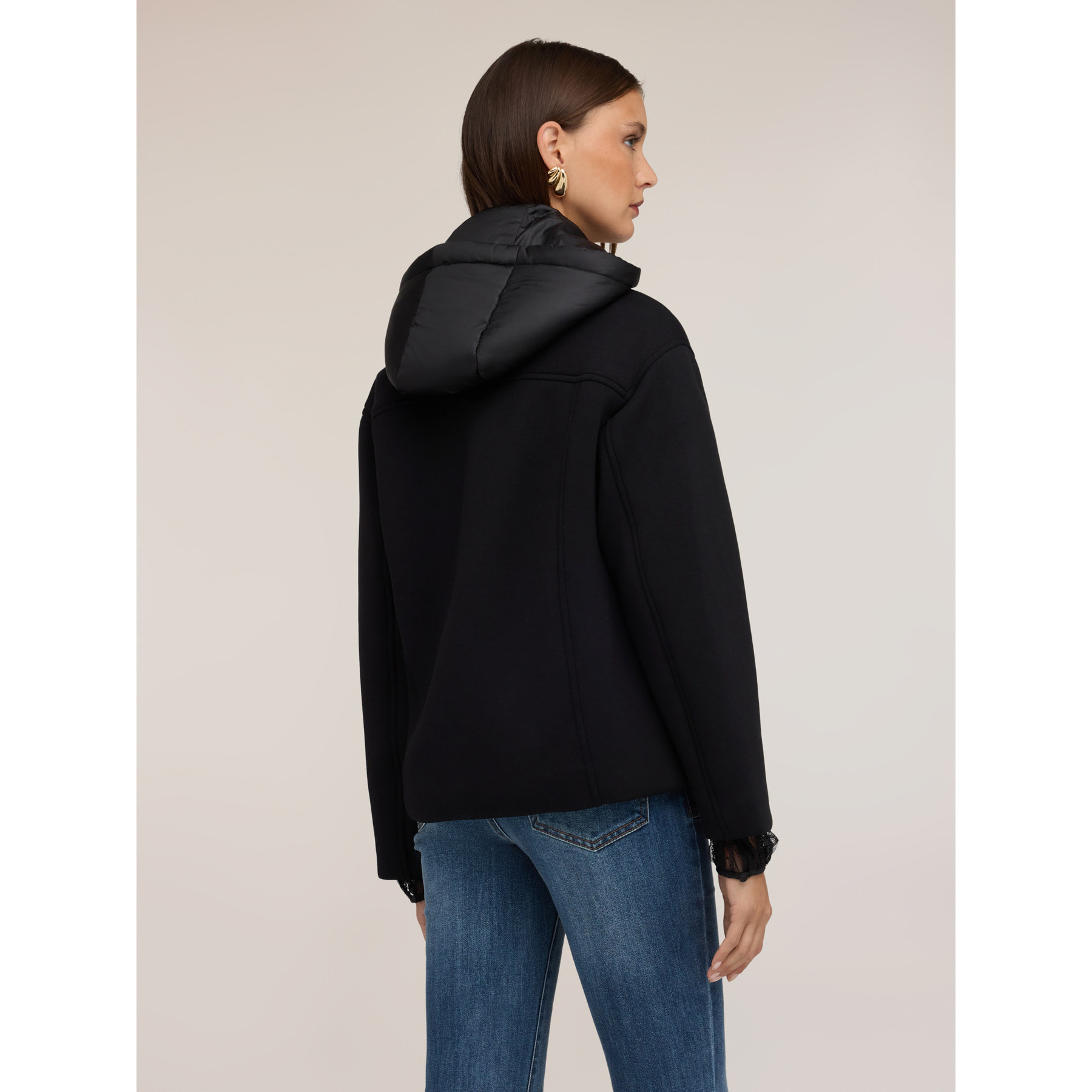 Motivi - Abrigo peacoat con pechera interior - Negro