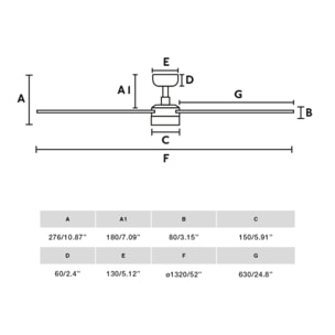 RUDDER 4 S Ø1320MM BLANCO 4P 18W LED CCT DIM