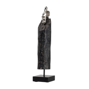 Figura Hombre Aluminio Metal Madera 10x10x47 Cm