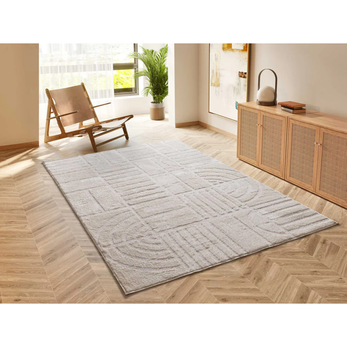 Alfombra de estilo escandinavo en color crema Blanche, varias medidas disponibles