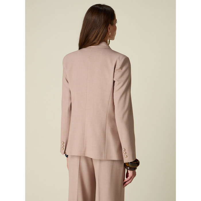 Oltre - Blazer doppiopetto con bottoni araldica - Beige
