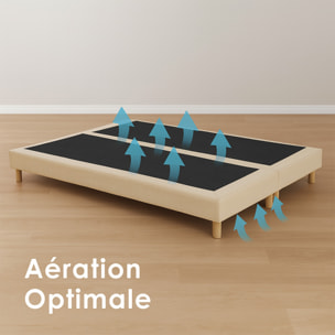 Ensemble matelas mousse haute résilience CALLISTO, H29 cm, accueil mémoire de forme, sommier beige