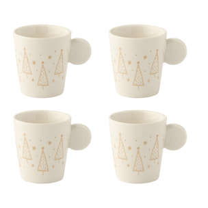J-Line tasse Noël - céramique - blanc - boîte de 4