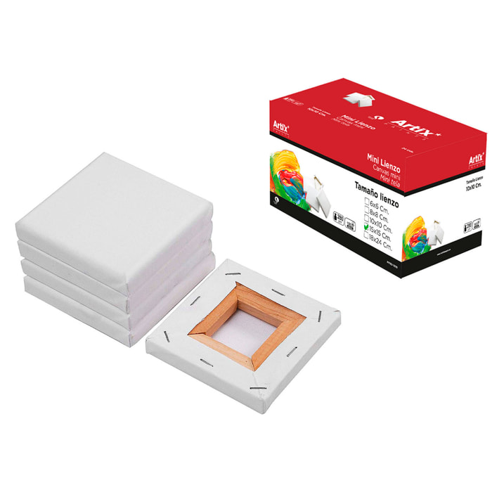 Pack di 12 Uds. LIENZO MINI 15 x 15 cm 280 g/m²