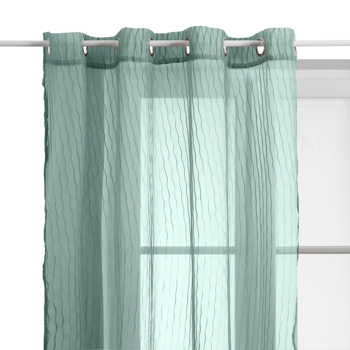 Voilage Mila rayures texturées140x240cm vert céladon