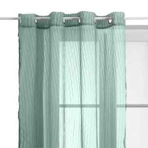 Voilage Mila rayures texturées140x240cm vert céladon