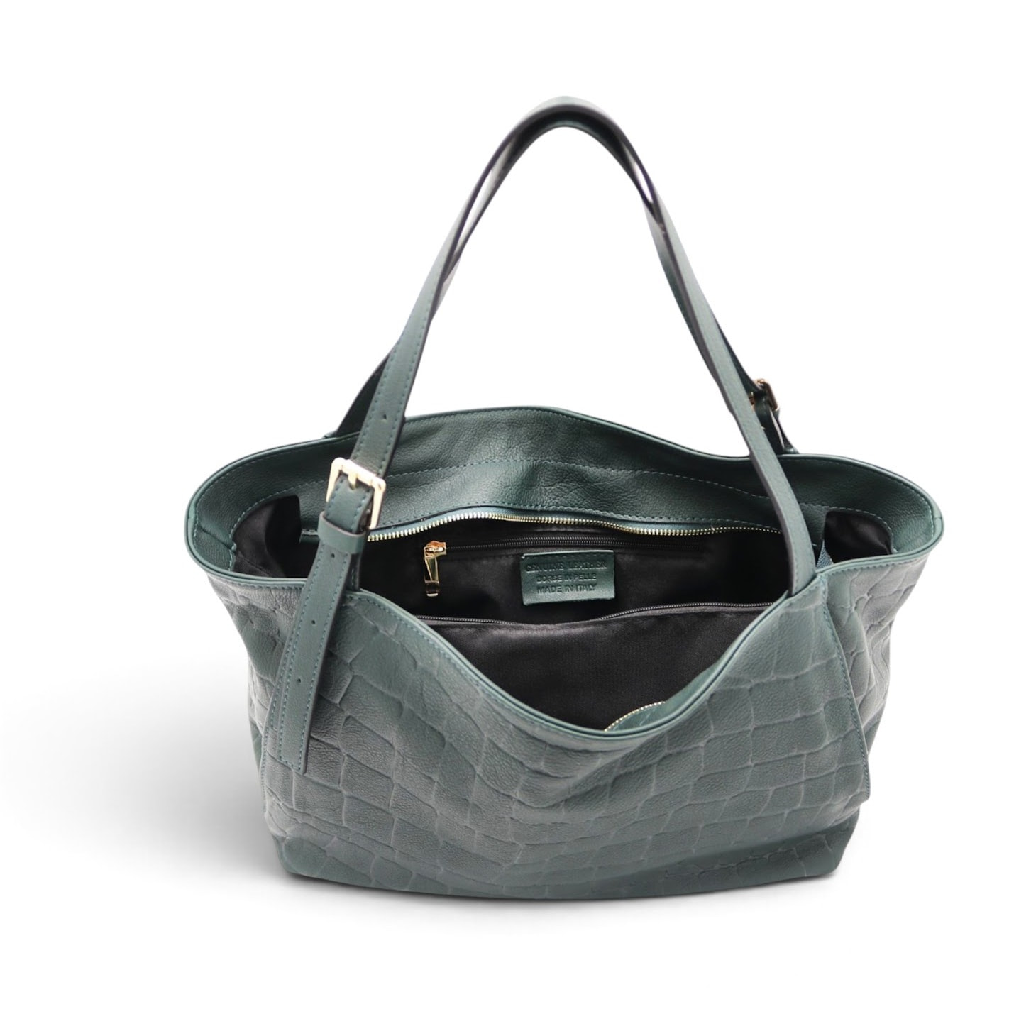 Borsa a Spalla Cheval Firenze Sarin Croc Verde Scuro