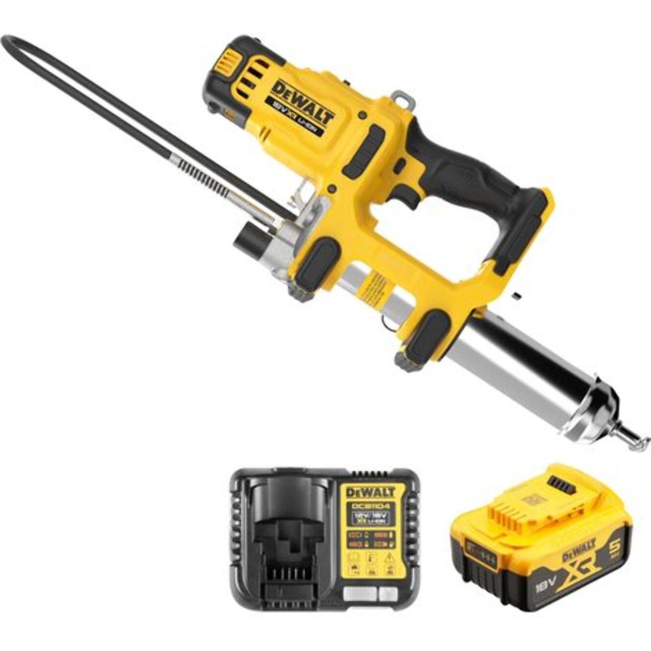 Pompe à graisse double vitesse XR 18V 5 Ah Li-Ion renforcée Brushless - DEWALT - DCGG581P1G-QW