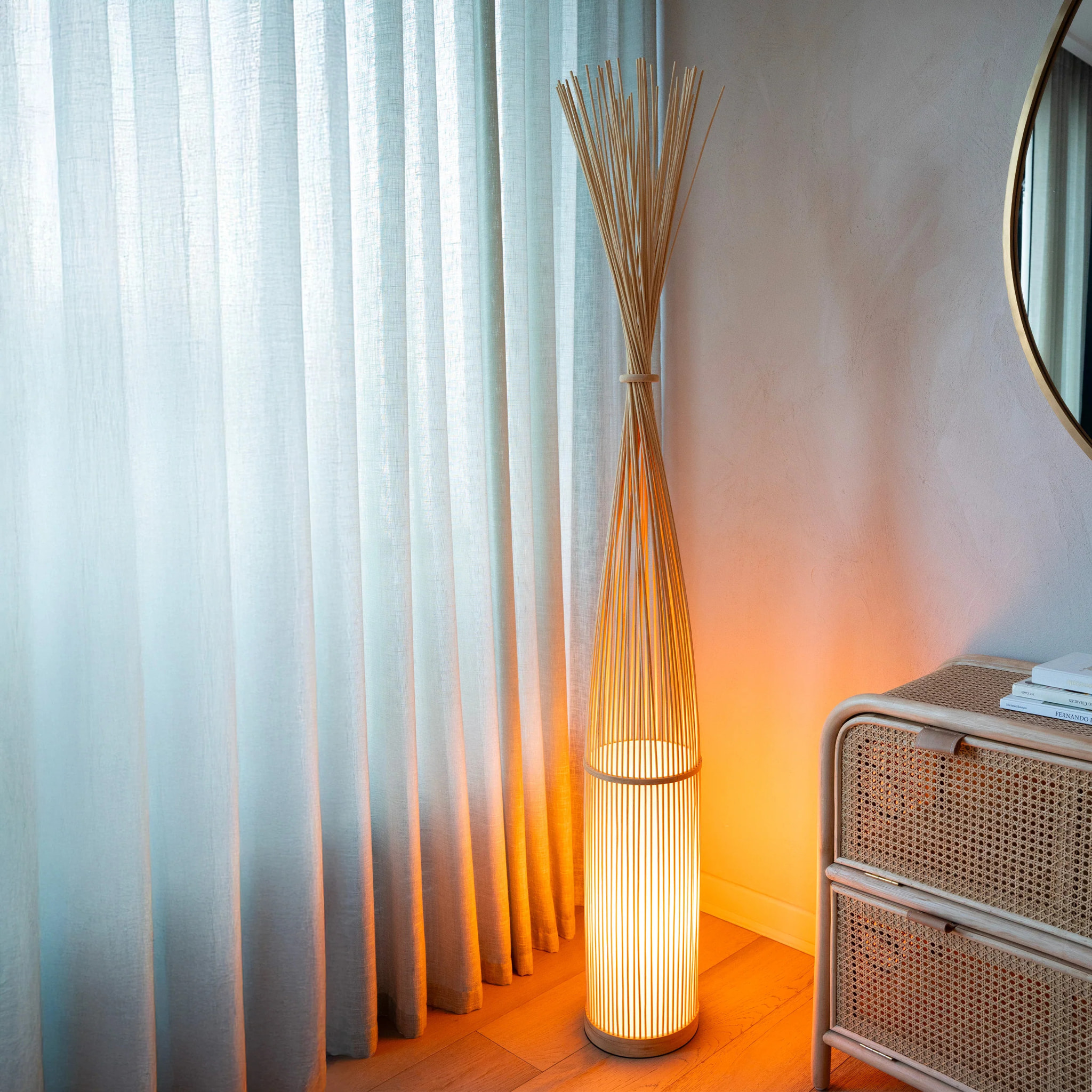 Lampadaire en bambou naturel - Huron