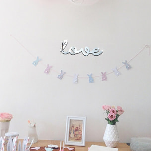 Sticker effet mirroir Love 30 x 10 cm