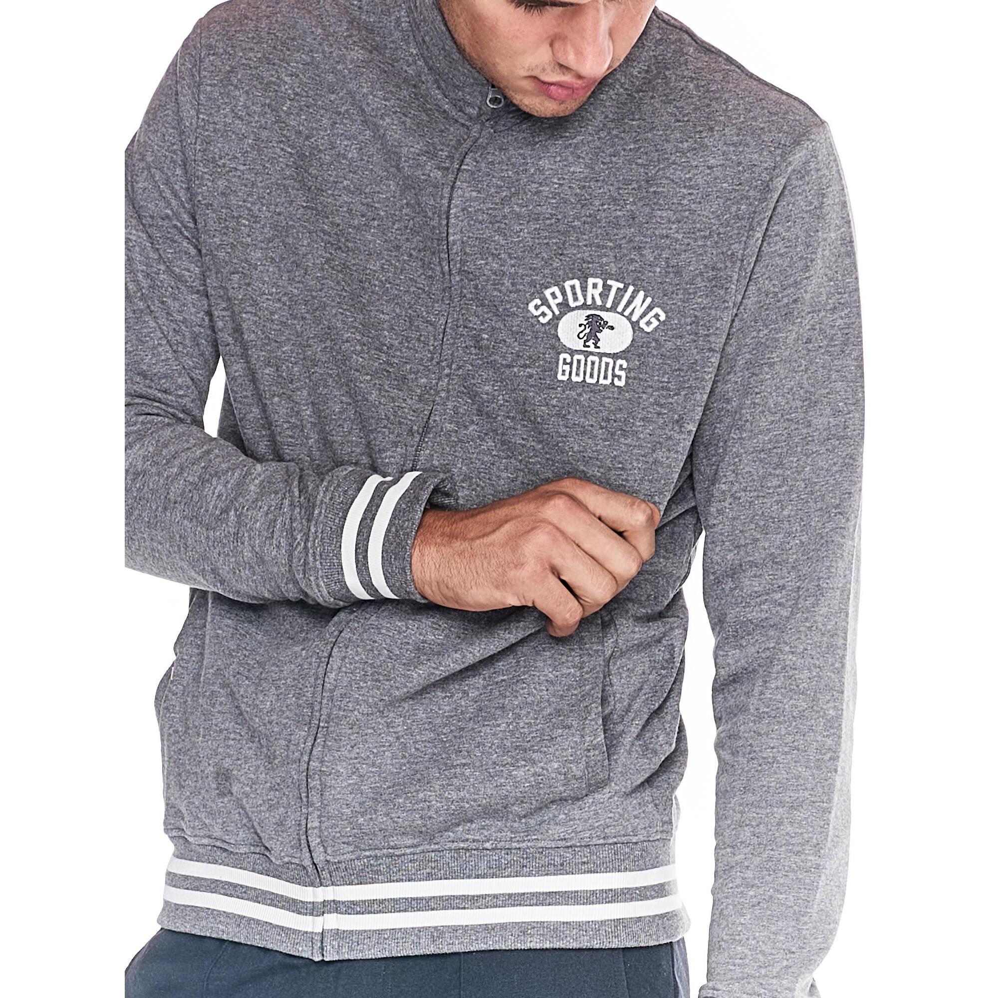 Chándal universitario con cremallera completa y cuello alto para hombre