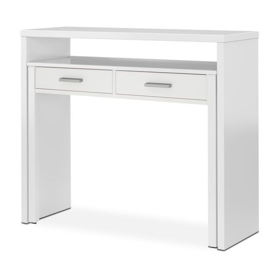 Mesa de escritorio extensible Bureau Blanco Artik (Blanco Mate)