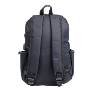 Mochila multi compartimento, porta Laptop 13''. Capa impermeable. Adaptable a Trolley. Toma USB externa. Repelente al agua.