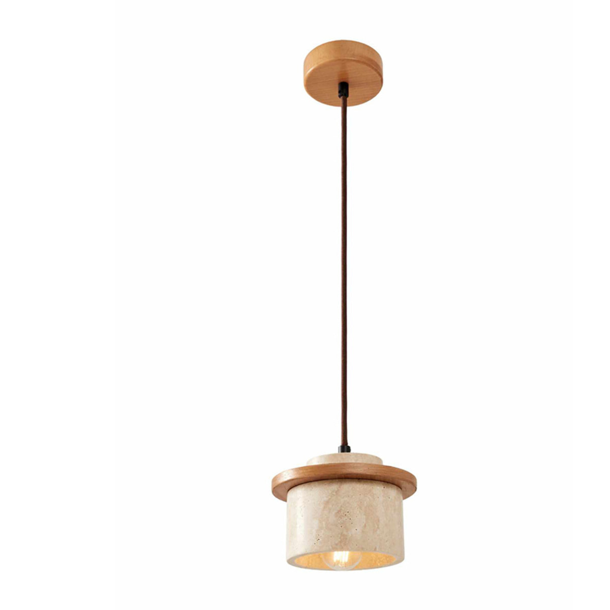 Suspension design en travertin et bois effet chêne TIVOLI