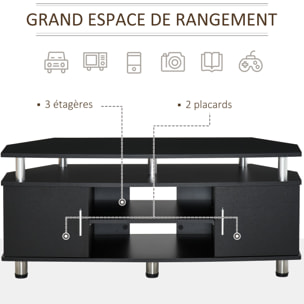 Meuble banc TV design contemporain multi-rangement